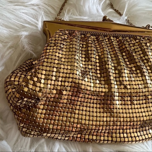 VINTAGE Whiting Davis Gold‎ Mesh Bag Purse - Picture 2 of 11